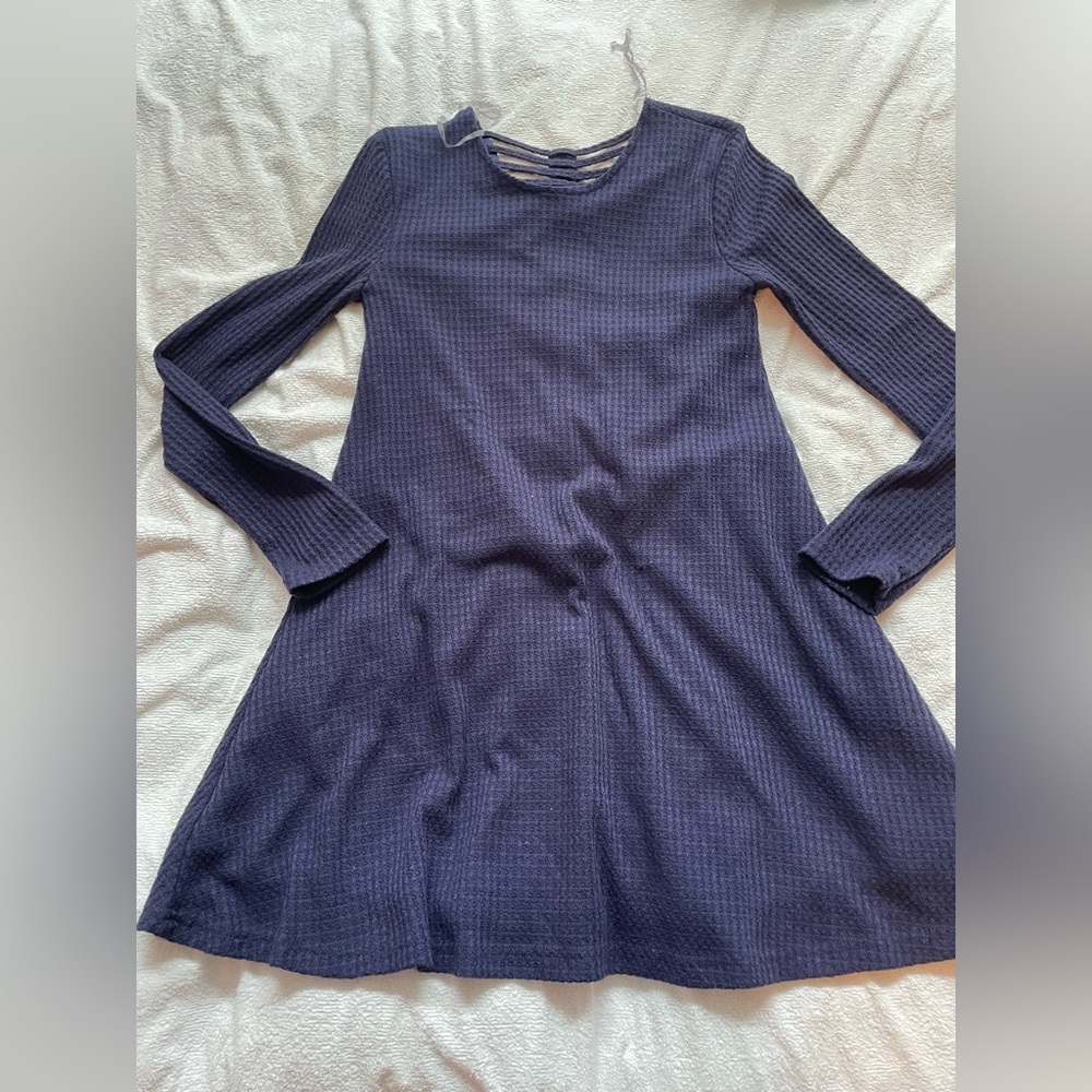 Alya Long Sleeve Dark Blue Tent Dress